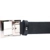 Ремінь Grande Pelle Шкіряний брючний з квадратною пряжкою Чорний (11678) зображення 4