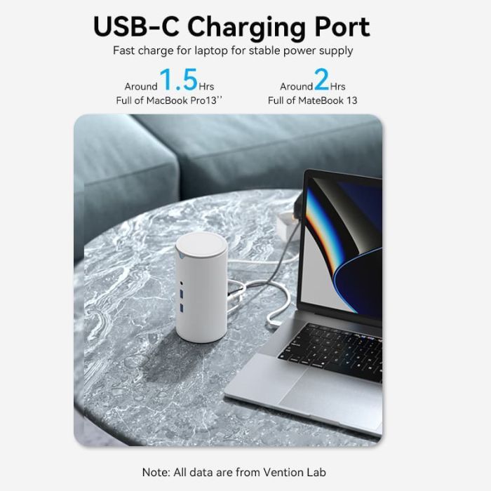 Концентратор Vention USB3.1 Type-C to HDMI/VGA/USB3.0x3/RJ45/SD/TF/TRRS 3.5m/PD/DC100W12-in-1 (TPHWC-EU) зображення 5