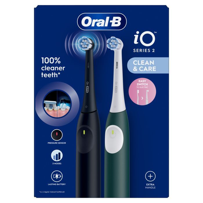 Електрична зубна щітка Oral-B iO2 Series Night Black / Forest Green + Extra Handle зображення 7