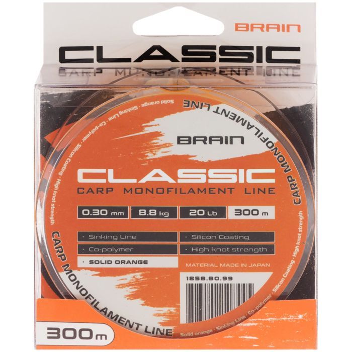 Леска Brain Classic Carp Line (solid orange) 300m 0.30mm 20lb 8.8kg (1858.80.99) изображение 2