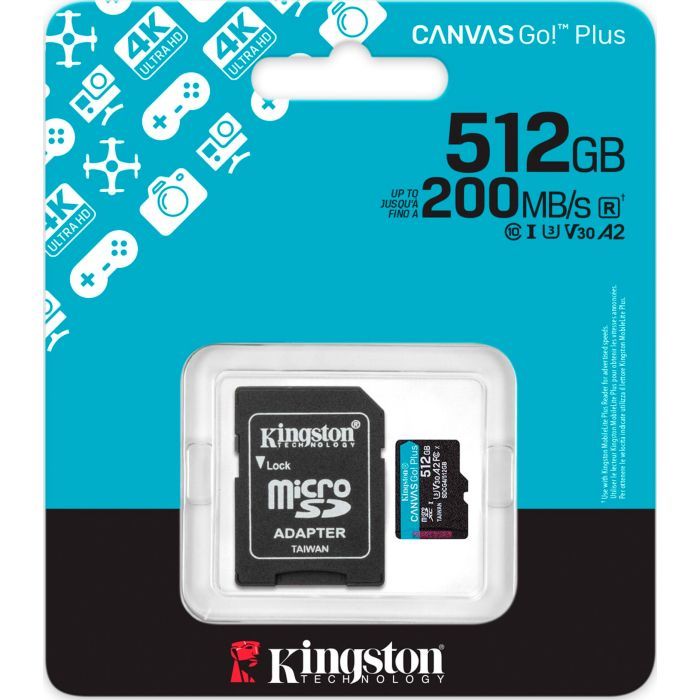 Карта пам'яті Kingston 512GB microSDXC сlass 10 UHS-I U3 V30 A2 Canvas Go Plus G4 (SDCG4/512GB) зображення 3