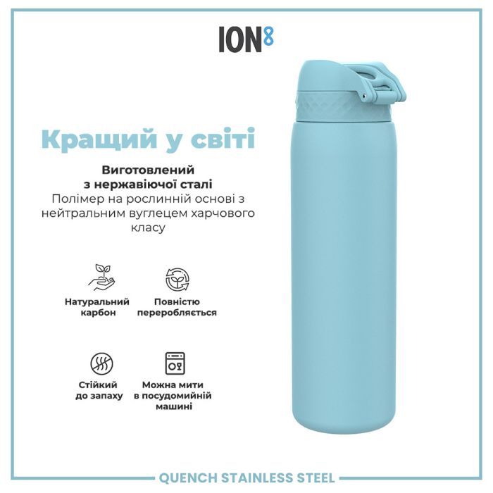 Пляшка для води ION8 OneTouch Stainless Steel 1200 мл Grey (I8SS1000GRY) зображення 6