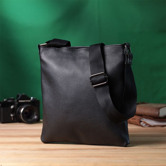 Сумка Shvigel Через плечо из натуральной кожи Черная (22850) изображение 9