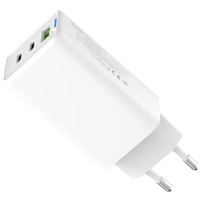 Зарядное устройство ColorWay GaN Mini 65W PD Port PPS USB (USB-2C1A) white (CW-CHS058PD-WT) изображение 5