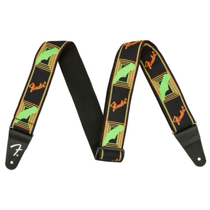 Ремінь для гітари Fender Strap 2" Neon Monogrammed Green Orange (232339)