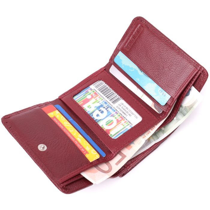 Гаманець ST Leather Шкіряний Бордовий (22507) зображення 6