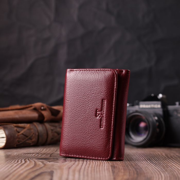 Гаманець ST Leather Шкіряний Бордовий (22507) зображення 8