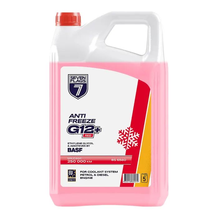 Антифриз 7FLAGS Super G12+ червоний ПЕ 4,7кг (7350118360279)