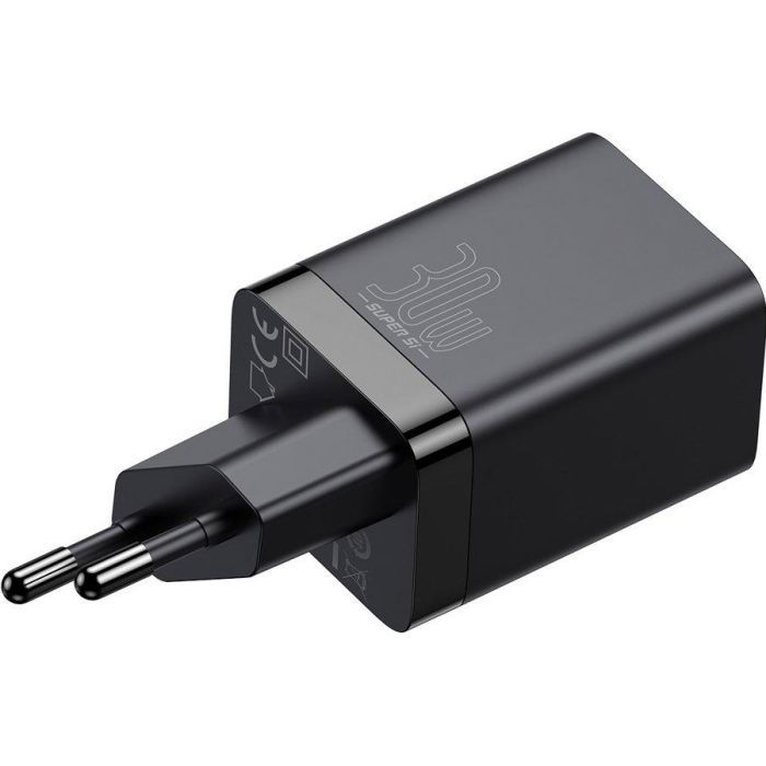 Зарядное устройство Baseus Super Si Pro Quick Charger C+U 30W black (CCSUPP-E01) изображение 2