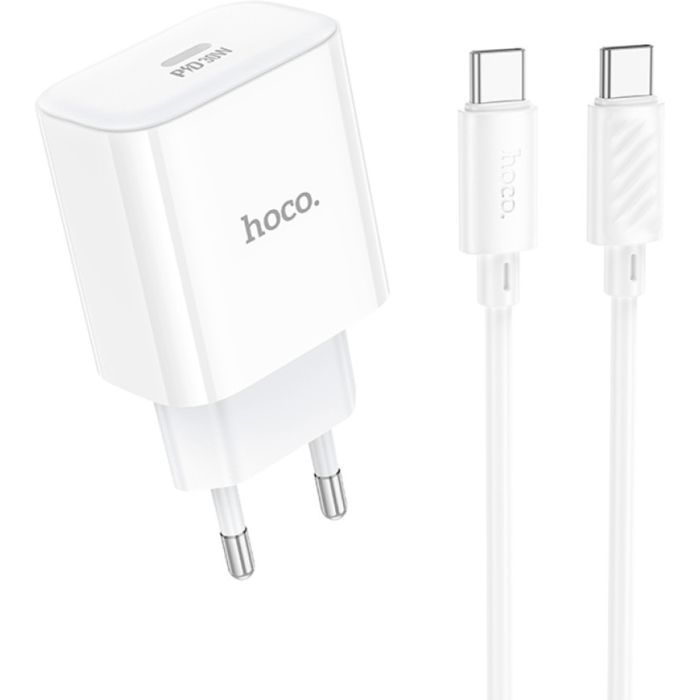 Зарядное устройство HOCO C76A Pro Majestic USB-C PD30W + cable USB-C to USB-C White (6942007616324)