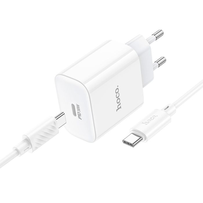 Зарядное устройство HOCO C76A Pro Majestic USB-C PD30W + cable USB-C to USB-C White (6942007616324) изображение 3