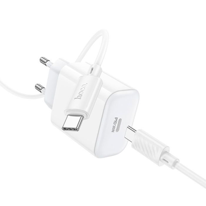 Зарядное устройство HOCO C76A Pro Majestic USB-C PD30W + cable USB-C to USB-C White (6942007616324) изображение 5