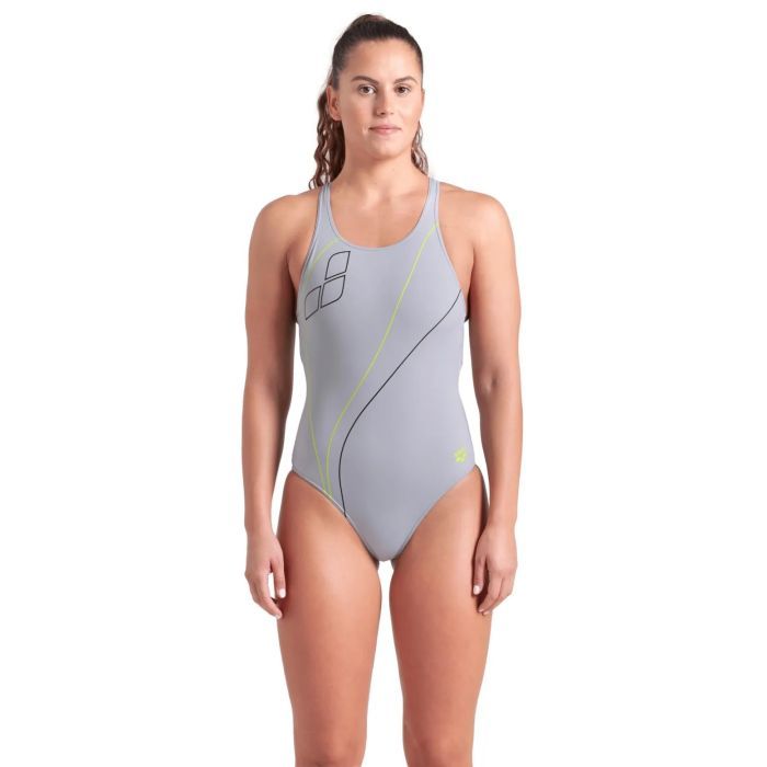 Купальник Arena Trail Swimsuit V Back 009022-520 Сірий 42 (3468337535973)