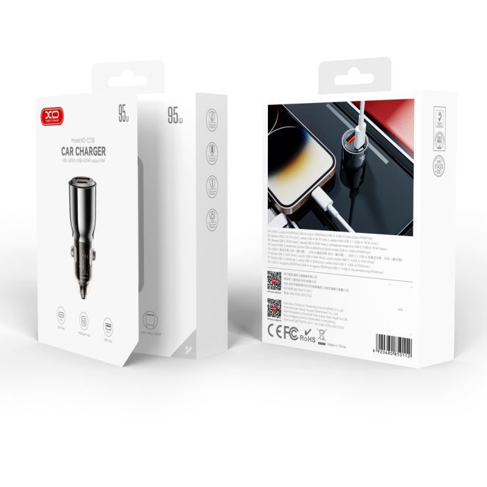 Зарядное устройство XO CC58 USB-C PD65W + USB-A 30W Gray (CC58_Tarnish) изображение 4
