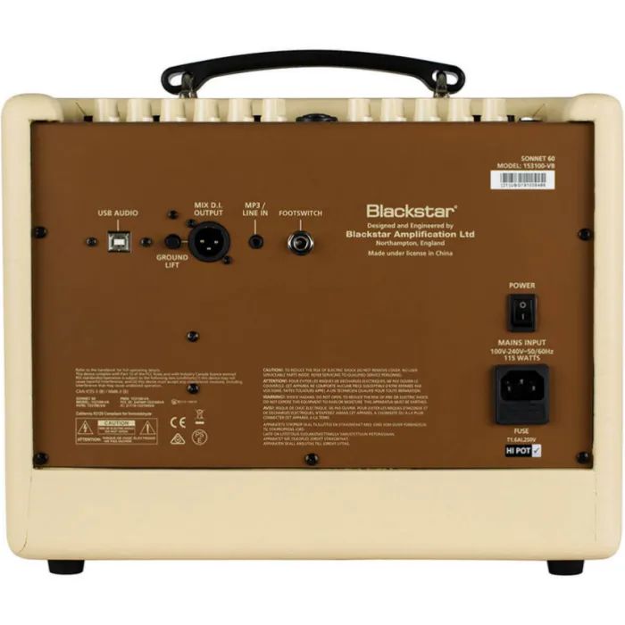Комбопідсилювач Blackstar Sonnet 60 Acoustic Blonde (301039) зображення 3