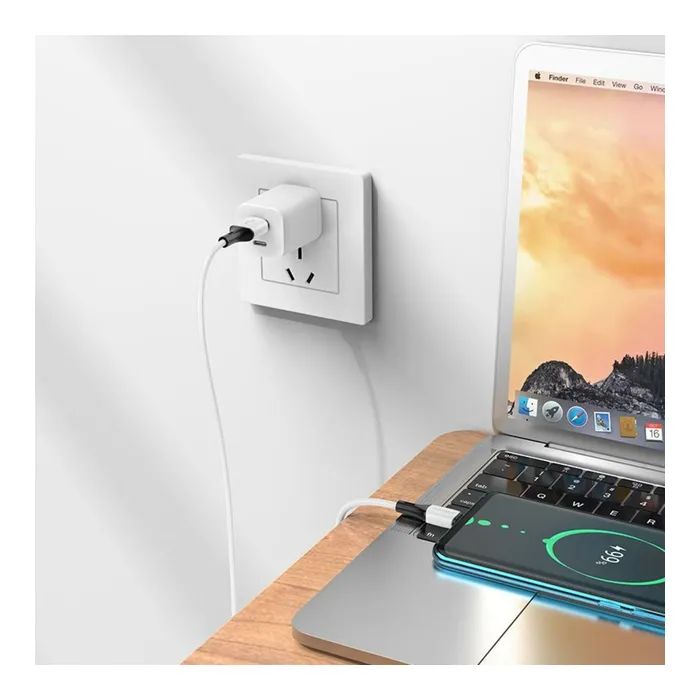 Дата кабель USB 2.0 AM to USB-C 1.0m 3A silicone white BOROFONE (6974443384796) зображення 3