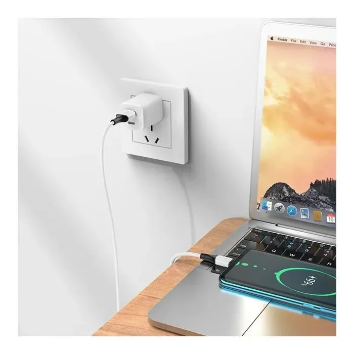Дата кабель USB 2.0 AM to USB-C 1.0m 3A silicone white BOROFONE (6974443384796) изображение 3