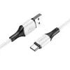 Дата кабель USB 2.0 AM to USB-C 1.0m 3A silicone white BOROFONE (6974443384796)