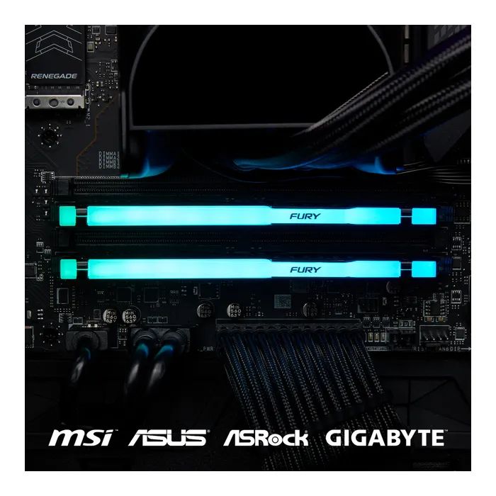 Модуль пам'яті для комп'ютера DDR5 32GB (2x16GB) 5600 MHz FURY Beast RGB Kingston Fury (ex.HyperX) (KF556C40BBAK2-32) зображення 9