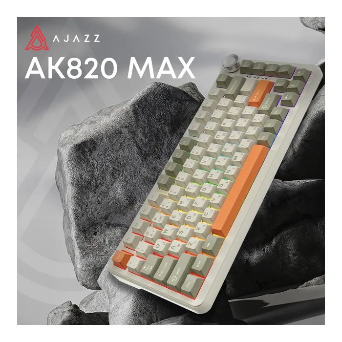 Клавиатура Ajazz AK820 MAX Flying Fish Switch RGB Wireless/Bluetooth/USB Beige (AK820MAX-FF-R) изображение 3 Клавиатура Ajazz AK820 MAX Flying Fish Switch RGB Wireless/Bluetooth/USB Beige (AK820MAX-FF-R) изображение 3