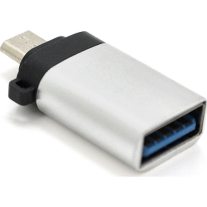 Переходник USB 3.0 AF to Micro 5P M OTG silver VEGGIEG (TC-113)