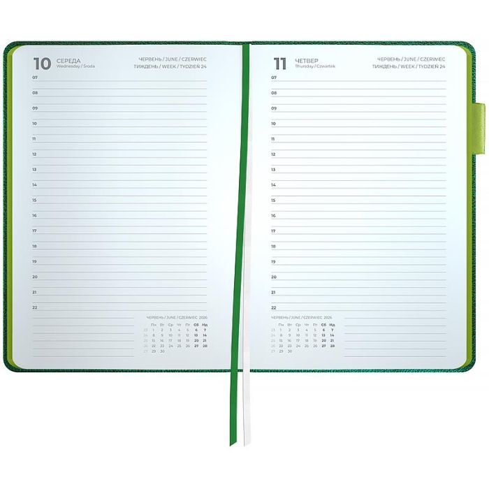Еженедельник Axent датированный 2026 Partner Soft Muse, 145х210, зеленый (8827-26-2-A) изображение 3 Еженедельник Axent датированный 2026 Partner Soft Muse, 145х210, зеленый (8827-26-2-A) изображение 3
