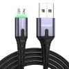 Дата кабель USB 2.0 AM to Micro 5P 2.0m 2.4A LED black Essager (EXCM-XGA0G)