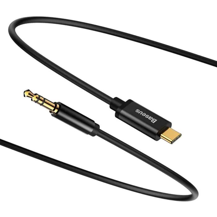 Кабель мультимедійний USB-C to 3.5mm M 1.2m black Baseus (CAM01-01) зображення 2