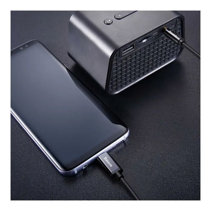 Кабель мультимедійний USB-C to 3.5mm M 1.2m black Baseus (CAM01-01) зображення 7