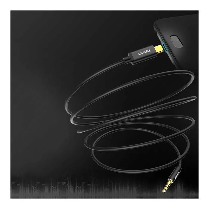 Кабель мультимедійний USB-C to 3.5mm M 1.2m black Baseus (CAM01-01) зображення 8