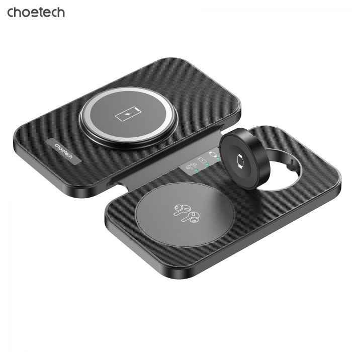 Зарядное устройство Choetech Wireless magnetic 3-in-1 15W black (T616-F) > цены в Киеве и Украине Зарядное устройство Choetech Wireless magnetic 3-in-1 15W black (T616-F)