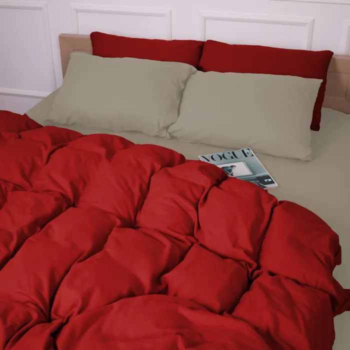 Постельное белье MirSon 004-009 Cappuchino/Red Фланель 2x143x210 Семейный (2200009658976) изображение 6