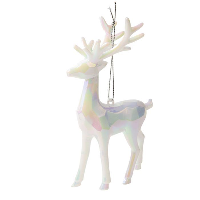 Украшение декоративное Chomik Олень, пластик, білий, 9х15 см (5900779895928)