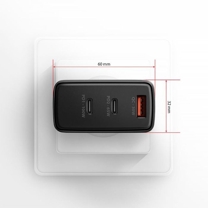 Зарядное устройство AXAGON 1xUSB + 2xUSB-C 100W QC4+ PD3.0 PPS black (ACU-DPQ100) изображение 2