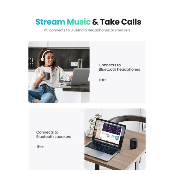 Bluetooth-адаптер Ugreen CM390 USB Bluetooth 5.0 Adapter (80889) изображение 4