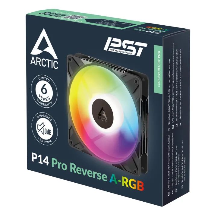 Кулер для корпуса Arctic P14 PRO REVERSE A-RGB (ACFAN00323A) изображение 6
