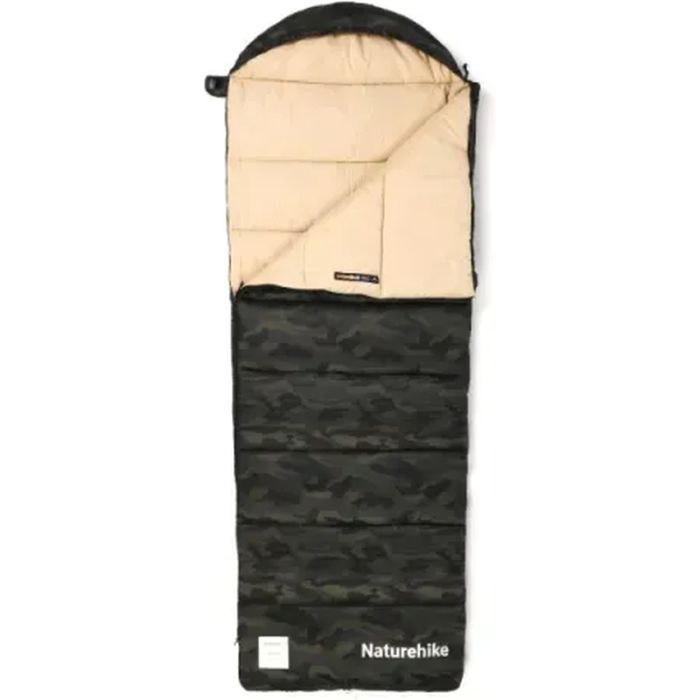 Спальный мешок Naturehike з капюшоном M320 CNK2350WS023, зелений камуфляж, лівий (6975641889199)