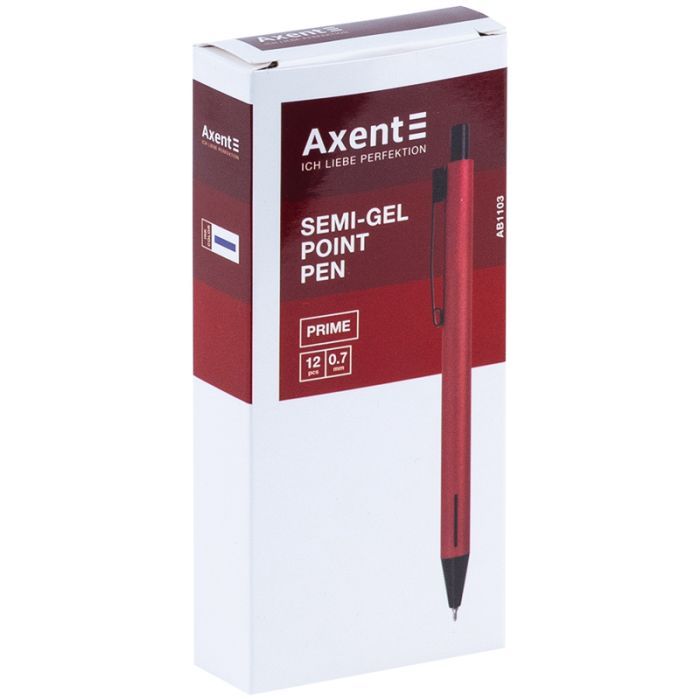 Ручка масляна Axent автоматична Prime, корпус рожевий, синій (AB1103-10-02-A) зображення 2