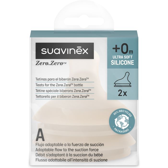 Соска Suavinex ZERO.ZERO антиколікова, адаптивний потік,бежева, +0 м (308446) изображение 2