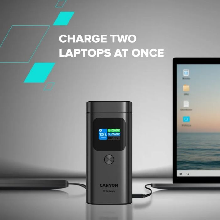 Батарея універсальна Canyon 15000mAh OnPower 150 Qi2 magnetic Grey (CNS-CPB150DG) зображення 11