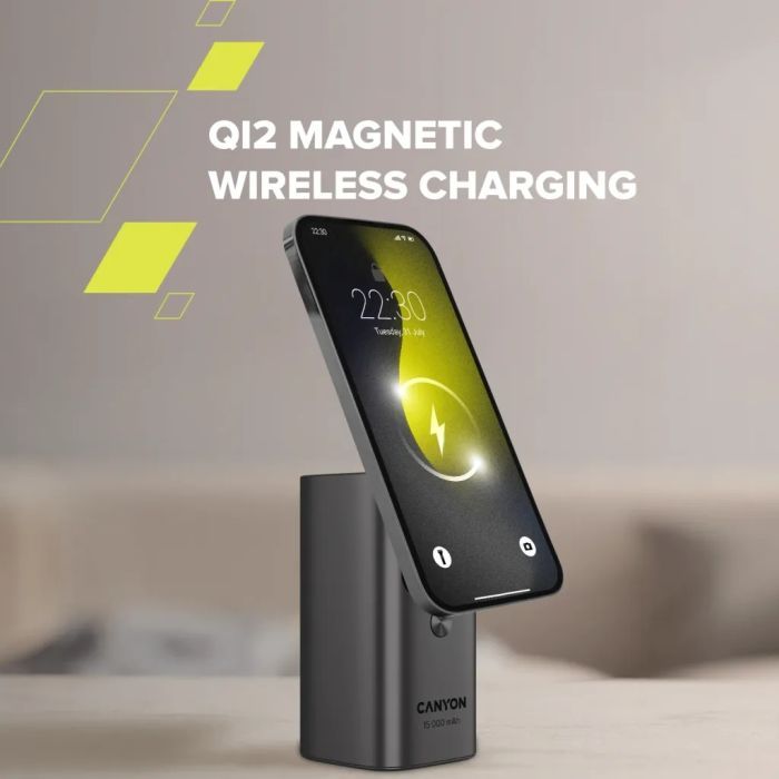 Батарея універсальна Canyon 15000mAh OnPower 150 Qi2 magnetic Grey (CNS-CPB150DG) зображення 12