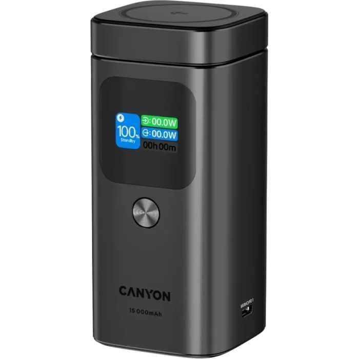 Батарея універсальна Canyon 15000mAh OnPower 150 Qi2 magnetic Grey (CNS-CPB150DG) зображення 2