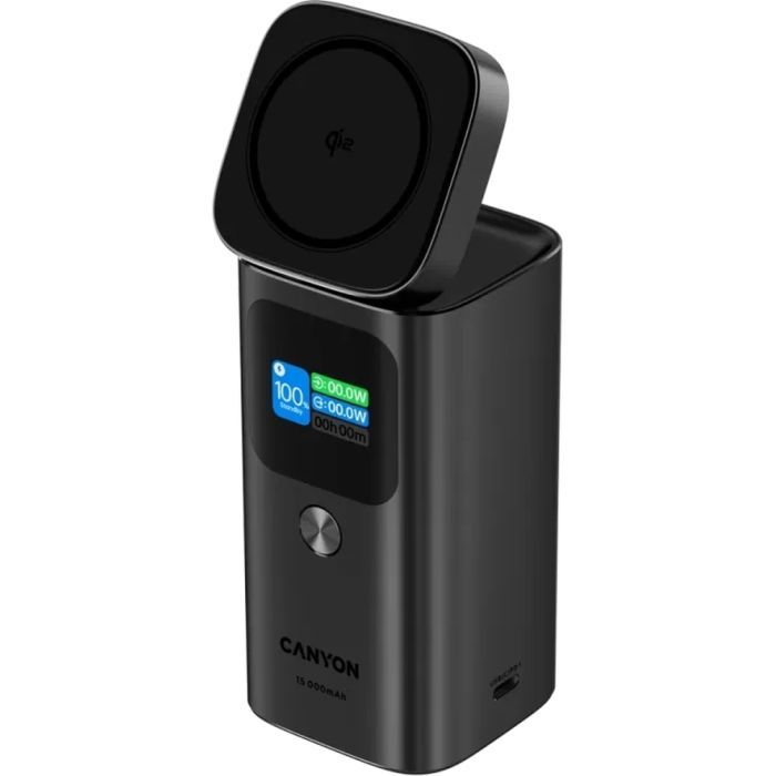 Батарея універсальна Canyon 15000mAh OnPower 150 Qi2 magnetic Grey (CNS-CPB150DG) зображення 4