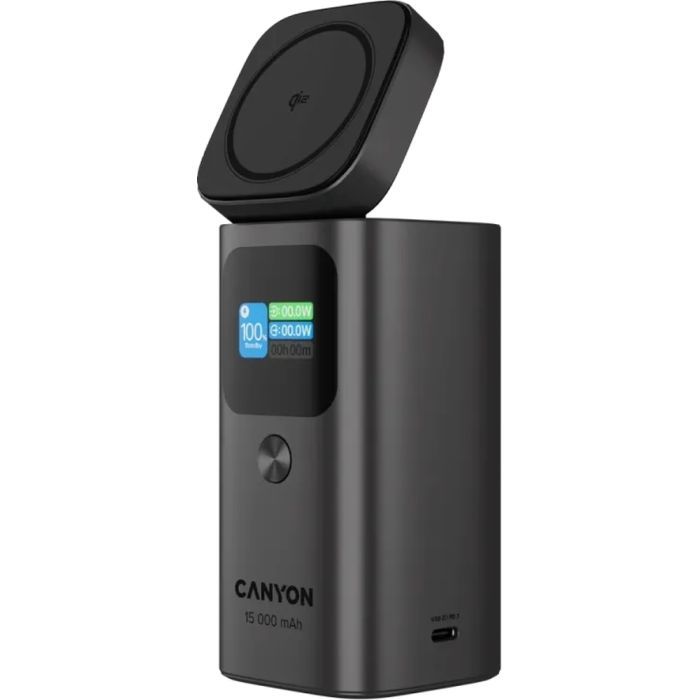 Батарея універсальна Canyon 15000mAh OnPower 150 Qi2 magnetic Grey (CNS-CPB150DG) зображення 5