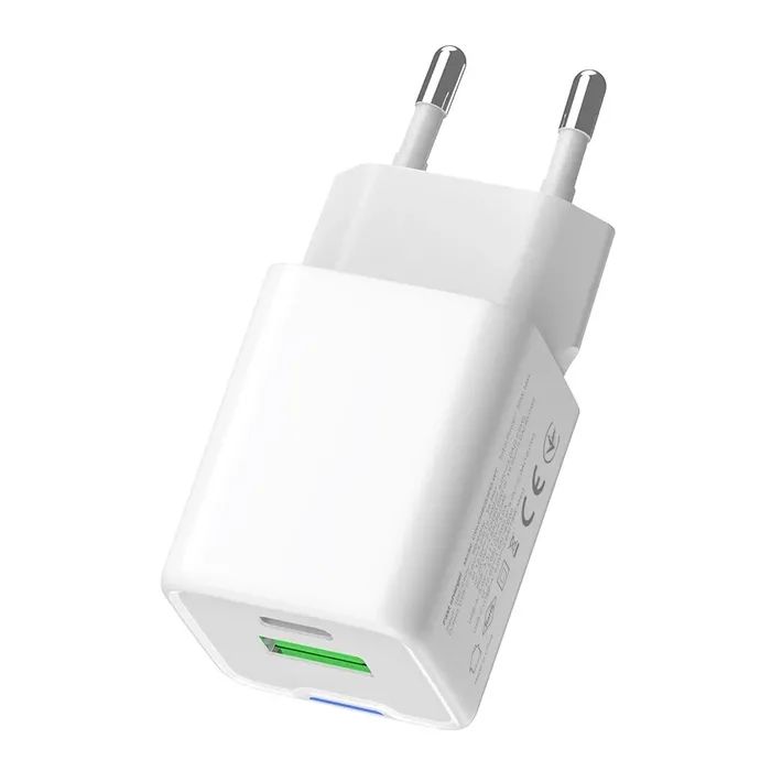 Зарядное устройство ColorWay USB-C PD20W + 1xUSB QC4.0 white (CW-CHS062PD-WT) изображение 4