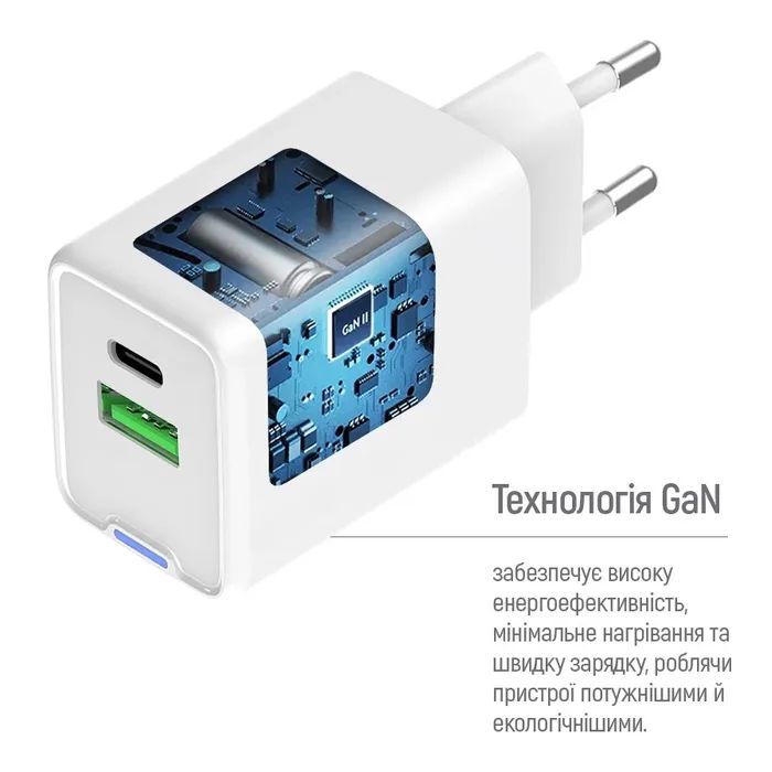 Зарядное устройство ColorWay USB-C PD20W + 1xUSB QC4.0 white (CW-CHS062PD-WT) изображение 7