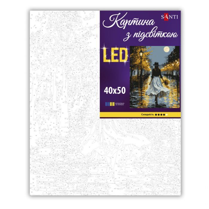 Картина по номерам Santi Дівчина з букетом 40х50 см LED підс (956652) изображение 2