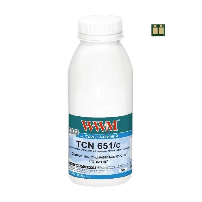 Тонер Canon MF651Cw/MF655Cdw/MF657Cdw, Canon 067 35г Cyan chip WWM (TC-Can067C-35-WWM)