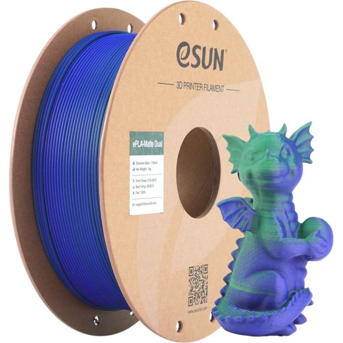 Пластик для 3D-принтера eSUN PLA matte dual 1,75mm 1kg RED BLUE (PLA-MTD175B-RU1P1) изображение 4