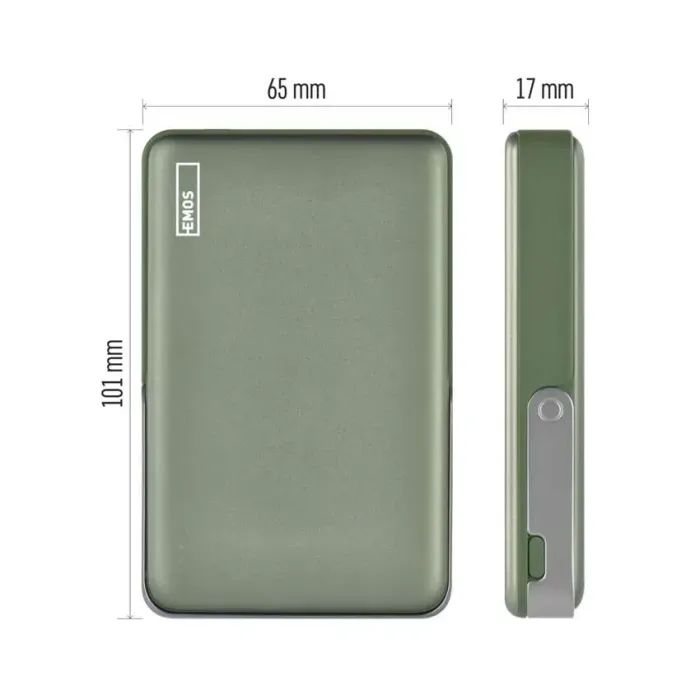 Батарея универсальная EMOS 10000mAh, MagSafe, 20W, green (B0552AG) изображение 5